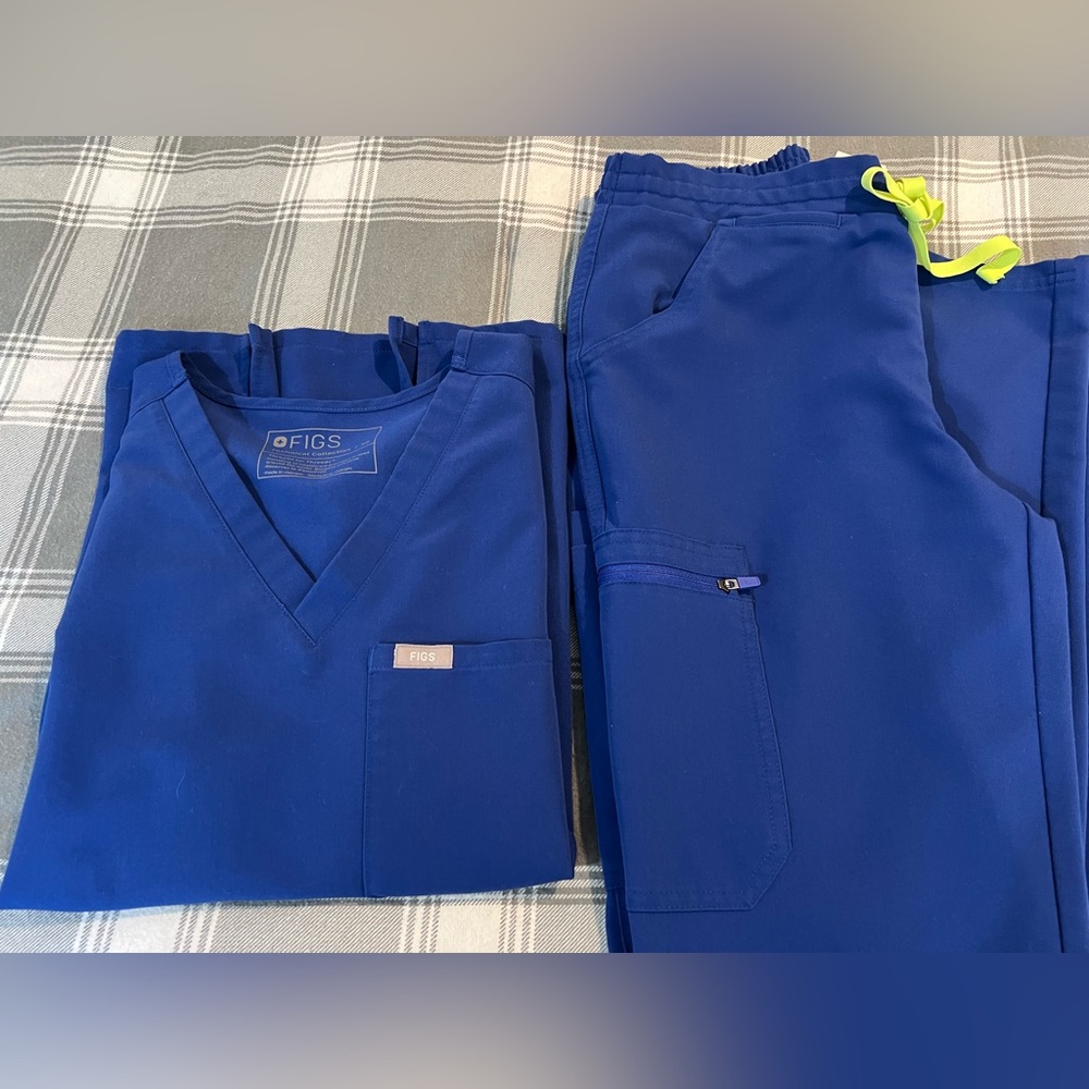 Figs Electric Blue scrubs XS
